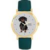 Toff London Black Dachshund Dog Watch Ladies 38mm Case 3atm Resistente all'acqua Movimento al quarzo progettato su misura Lusso alla moda