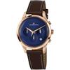 JACQUES LEMANS Orologio classico 1-2067G, blu, oro rosa, marrone, cinghie
