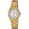 Casio Orologio da polso da donna al quarzo classico cinturino in acciaio inox oro cassa in ottone display analogico bianco - LTP-V002G-7B