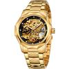 BOLYTE Tourbillon Design Orologio da polso da uomo analogico automatico in acciaio inossidabile, 8240-oro Nero