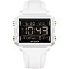 Forrader Orologio digitale quadrato da uomo con numeri grandi, quadrante grande, orologio da polso per uomo e donna, impermeabile, LED, unisex, elettronico, con sveglia, data, cronometro, Cinturino
