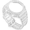ROUHO Bisel Morbido Cinturino Kit Modifica, Set Custodia Cinturino Orologio Silicone Impermeabile per Casio GA2100 GA2110 GA-B2100-Trasparente
