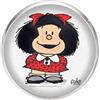 Handmade Spilla con perno in acciaio inossidabile, diametro 25 mm, spillo 0,7 mm, Fatto a Mano, Illustrazione Mafalda 4
