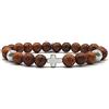 KARDINAL WEIST crocifisso argento legno perline bracciale, gioielli per donna e uomo, FEDE - AMORE - SPERANZA - №3 (M, Resase)