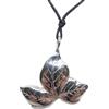 Handmade Foglia d'Edera : Ciondolo in Argento 925 - Edera Portafortuna - Rampicante - Pendente con Girocollo in Cordoncino -