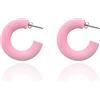 Knick Knack OÜ Orecchini Minimalisti a Cerchio: Accessori Intemporali e Chic (M, Rosa)