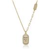 Meissa Collana da donna in argento sterling con ciondolo a forma di parola Never Give Up. Collana motivazionale a rettangolo con girocollo Gioielli regalo per ragazze, Oro