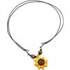 Generic Collana girasole con cordino cerato