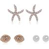 Meissa Orecchini da donna in argento 925 Orecchini di perle a forma di stella marina Set di orecchini con borchie per piercing multipli