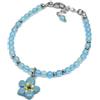 Silvia Creations And Co Bracciale non ti scordar di me - braccialetto donna con perle di agata azzurra e ciondolo fiore non ti scordar di me