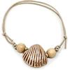 Generic Bracciale cordino cerato con conchiglia beige