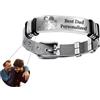 Ihanskio Personalizzato ID coppia bracciali, Inciso foto e testo regalo per lui lei, Corrispondenza amore bracciali personalizzati per anniversario in maglia regolabile (Argento-1PC, Personalizzabili)