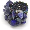 Generico Anello Sodalite elastico con perline, pietre dure naturali