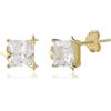 Meissa Orecchini Donna Argento 925 Oro rosa Orecchini con diamanti quadrati Orecchini Anallergici donna Gioielli Regalo Matrimonio Anniversario