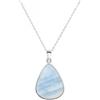 GIOAS Collana con catena a maglie da 1,0 mm in argento sterling 925 con ciondolo in opale blu Gioielli per donna/uomo