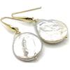 Generico Orecchini con Grandi Perle Bianche Barocche, Pendenti in Vermeil Oro Giallo, Gioielli Classici, Bijoux Matrimonio, Regalo per la Mamma