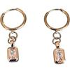 Generico Mini orecchini a cerchio in oro con pendente in zirconio, orecchini fini ed eleganti, gioielli leggeri per donna, stile minimalista chic