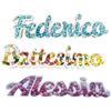 Generico Porta Confetti con Nome Personalizzato in Polistrolo, Altezza 15 cm. Lunghezza max 60 cm Profondità 5 cm. decorazione da tavola per festa