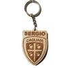 Faltec Portachiavi personalizzato compatibile con CAGLIARI CALCIO in legno con nome personalizzato- Portachiavi squadra di calcio del cuore serie A