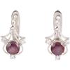 Handmade Star Ruby Earrings with CZ Studded Handmade Prong Setting Designer 925 Sterling Silver Earrings with Russian Lock