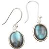 Generico Orecchini in labradorite con castone testurizzato, orecchini in argento sterling 925 con pietre preziose ovali, gioielli leggeri
