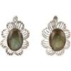 Handmade Orecchini traforati in labradorite con chiusura russa, orecchini in argento sterling 925, orecchini fatti a mano con montatura a griffe