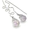 Generico Orecchini con Gocce in Ametista Viola, Pendenti Fili in Argento 925, Gioielli Minimalisti, Regalo di Natale per Donne, Bijoux Artigianali
