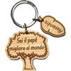 Faltec Portachiavi personalizzato in legno festa del papà - quercia con ghianda - sei il papà migliore al mondo- idee idea regalo legno personalizzato - babbo