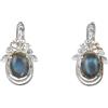 Handmade Orecchini minimalisti in labradorite con zirconi cubici, realizzati a mano in argento sterling 925, leggeri e con pietre preziose naturali