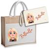 GioCandles Borsa Shopping Mare e Pochette Personalizzata Set in Juta e Cotone