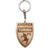 Faltec Portachiavi personalizzato compatibile con TORINO FC in legno con nome personalizzato- Portachiavi squadra di calcio del cuore bianco-azzurro - serie A