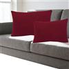 SWJ-swjssb Fodere per Cuscini Personalizzabili in Velluto a Coste Elasticizzato | Set di 2 Federa Cuscino con Cerniera Invisibile, Lavabili | Copricuscino Decorative per Divano(Borgogna,35x65 cm)