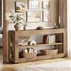 Tribesigns Tavolo consolle da 160 cm, tavolo rustico in legno per ingresso, con 3 ripiani per corridoio e soggiorno, colore marrone