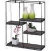 Mendler Scaffale mensola portaoggetti pensile 4 Ripiani HWC-K76 Rettangolare 51x40x11cm Ferro Verniciato Legno - Grigio Scuro