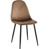 CLP Sedia da Pranzo Imbottita Napier, Sedia da Cucina con Schienale e Struttura in Metallo Nero, Sedia Imbottita Fino a 150 kg, Colore:Marrone, Materiale:Velluto