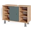 Vicco Mobile sottolavabo per bagno Fynn, Verde, 80 x 54 cm | per la conservazione in bagno con ritaglio per sifone