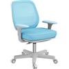 Vinsetto Sedia Ufficio Ergonomica ad Altezza Regolabile con Schienale Traspirante, Sedia da Scrivania in Tessuto a Rete, 55x48x82.5-94.5 cm, Azzurro