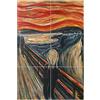 Napolamp Quadro Mosaico di 6 mattonella in Ceramica di cm. 15x15 con Stampa Urlo di Munch. Misura Mosaico cm. 30x45