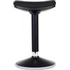 Wiltec Sgabello sit stand nero, sgabello girevole regolabile in altezza fino a 82 cm, max 135 kg, sgabello ergonomico per casa, ufficio, officina