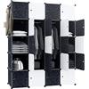 LILIIN Armadio di scaffalatura portatile, 20 cubi, in plastica, con 2 aste, per camera da letto, per vestiti, libri, giocattoli, 145 x 178 x 37 cm