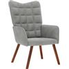 vidaXL Sedia Relax Grigio Chiaro in Velluto, sedia, sedia da salotto, sedia in velluto, sedia a sdraio, posti a sedere, sedia relax in velluto
