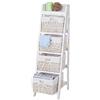 Mendler Scaffale cassettiera Decorativa Shabby Vintage Goiana T704 Legno paulonia 4X ceste - Bianco
