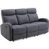 Vente-unique - Divano relax 3 posti Evelyn - poliestere - grigio