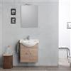 Kiamami Valentina - Composizione Sospesa In Quercia Naturale Completa Di Lavabo, Specchio E Luce