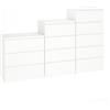 Liink1Ga Set di 3 Cassettiera Camera da Letto in Legno Bianca Alta Cassettiere Bianche 3 e 4 e 5 Cassetti Comodino Cassettiera e Credenza Bianco per Ufficio Soggiorno Corridoio Mobili