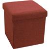 Tata Home Pouf Contenitore Scatola Sgabello Poggiapiedi Pieghevole Salvaspazio in Poliestere cm 38x38x38 Colore Bordeaux