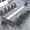 ZRBDDEF Grande Tavolo Riunioni Ufficio - Tavolo Conferenza Moderno con Passacavi,Struttura in Metallo Robusta,Design Rettangolare Nero-Bianco per 8-12 Persone (senza sedie)