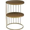 ATMOSPHERA CREATEUR D'INTERIEUR Atmosphera - Tavolino laterale Kobu Gold - P. 36 x H. 52 cm - Metallo, 2 ripiani - Per soggiorno, camera da letto, tavolino d'appoggio