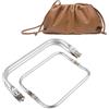 GLQ 2 Pezzi Chiusura Borsa Uncinetto 25 cm, 22 cm, Chiusura per Borsa Clic Clac, Borsa A Forma di U Manico Interno Bacio, Chiusura A Chiusura Telaio Borsa in Alluminio, per Progetti DIY