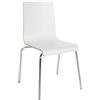 CLP Sedia impilabile Gahanna, scocca in legno multistrato con laminato HPL, struttura in acciaio cromato, portata 150 kg, casa e ufficio, Colore:bianco